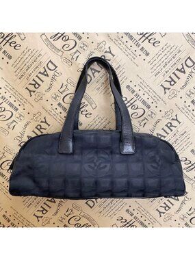 Chanel Handbag New Travel Mini Boston Black CC Logo